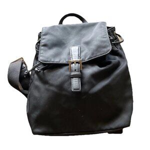 Vintage Coach Black Nylon Mini Backpack Leather Cargo Backpack Travel